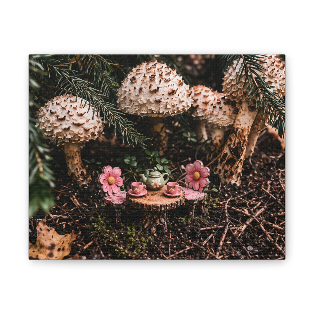 Fungi Funland Tea Party Canvas Print Whimsy