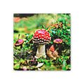 Amanita Tucked Away With Friend Canvas Wall Art – Vintage Red Fly Agaric Nature Print Whimsy