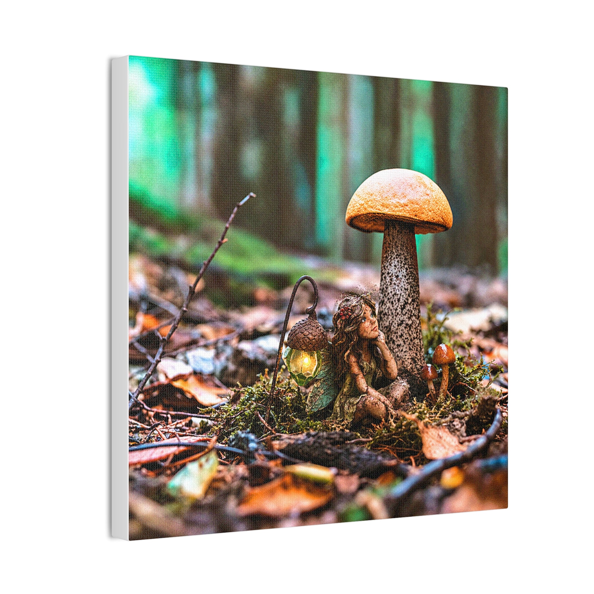 Birch Bolete Beauties — Stretched Canvas Nature Print Whimsy