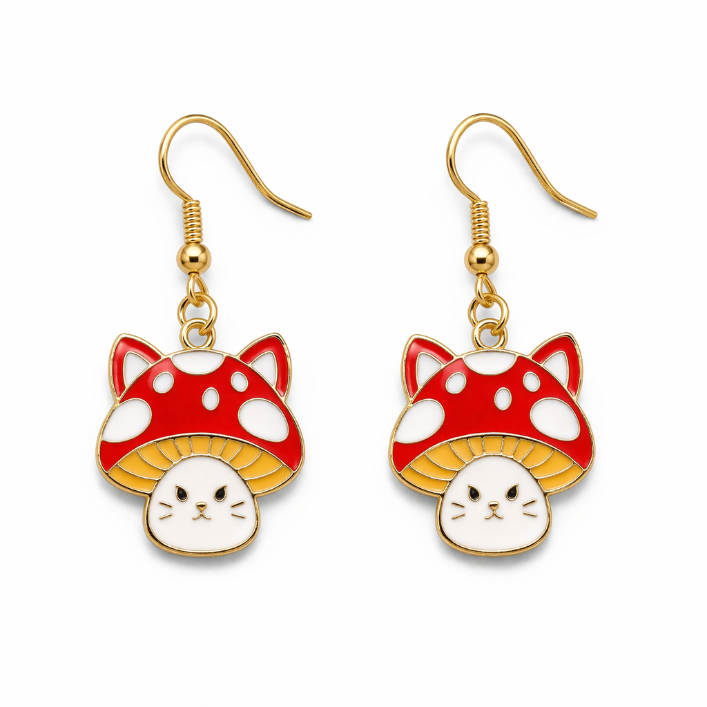 Toadstool Tabby Earrings