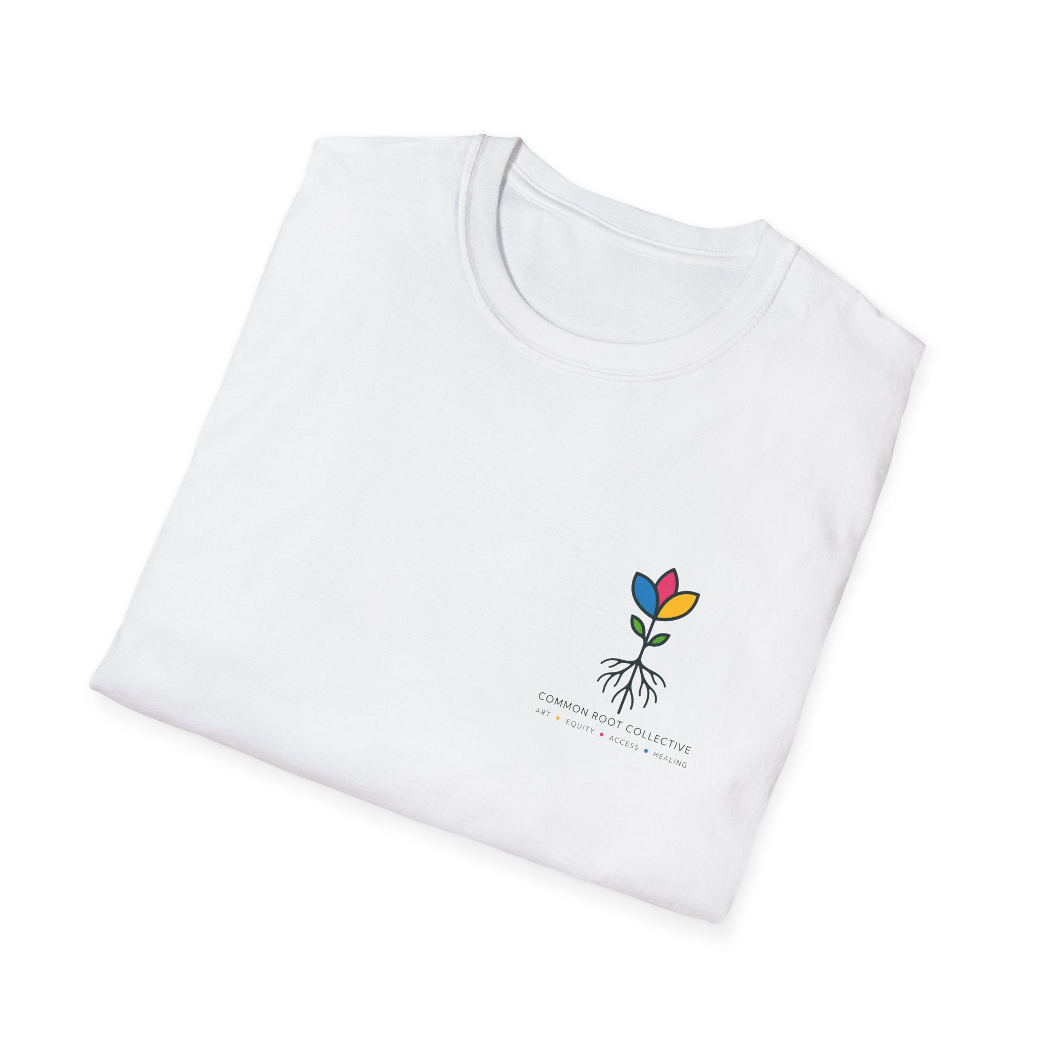 Root by Design T‑Shirt — Minimal Colorful Seedling Graphic