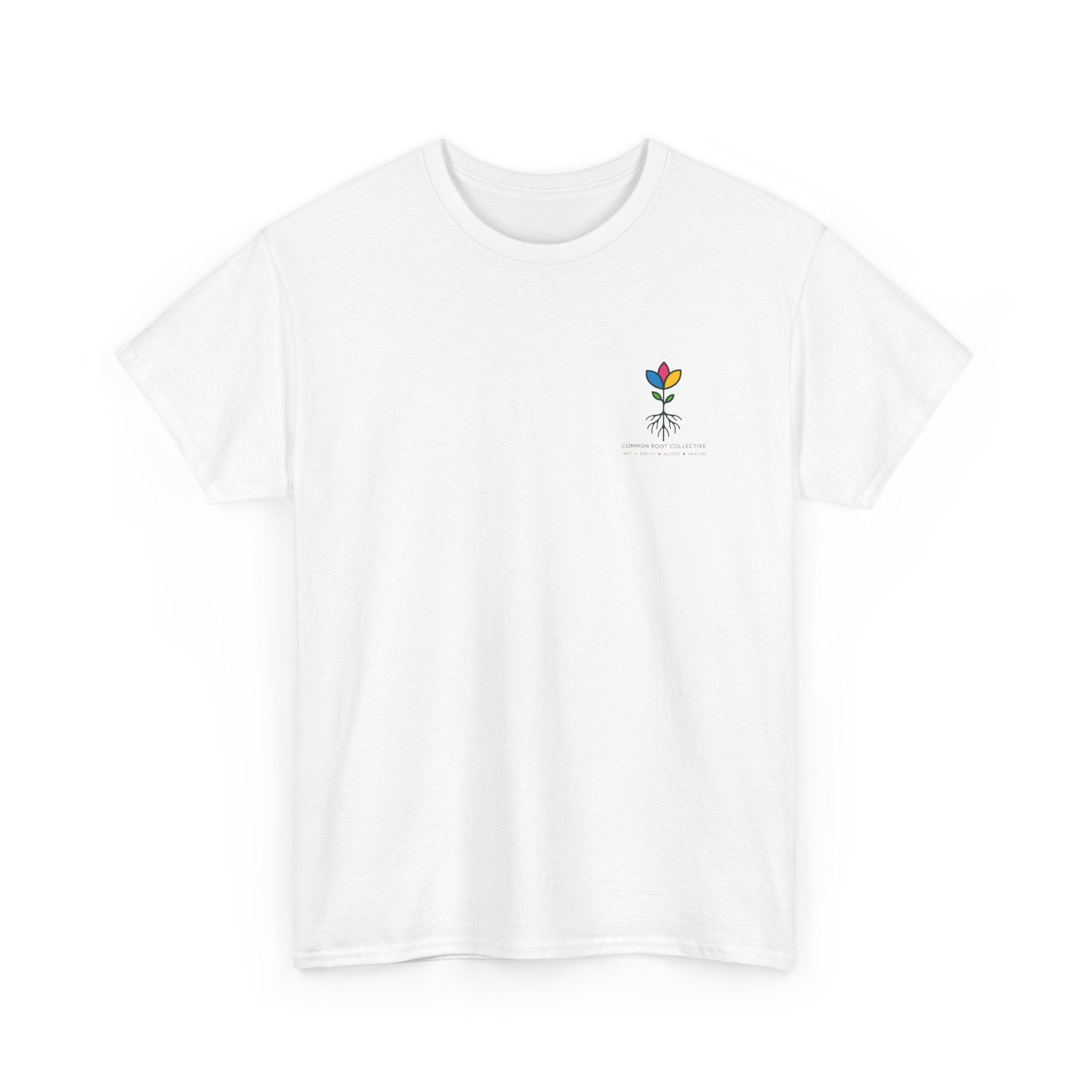 T-Shirt — Tiny Color Heart Flower Chest Graphic
