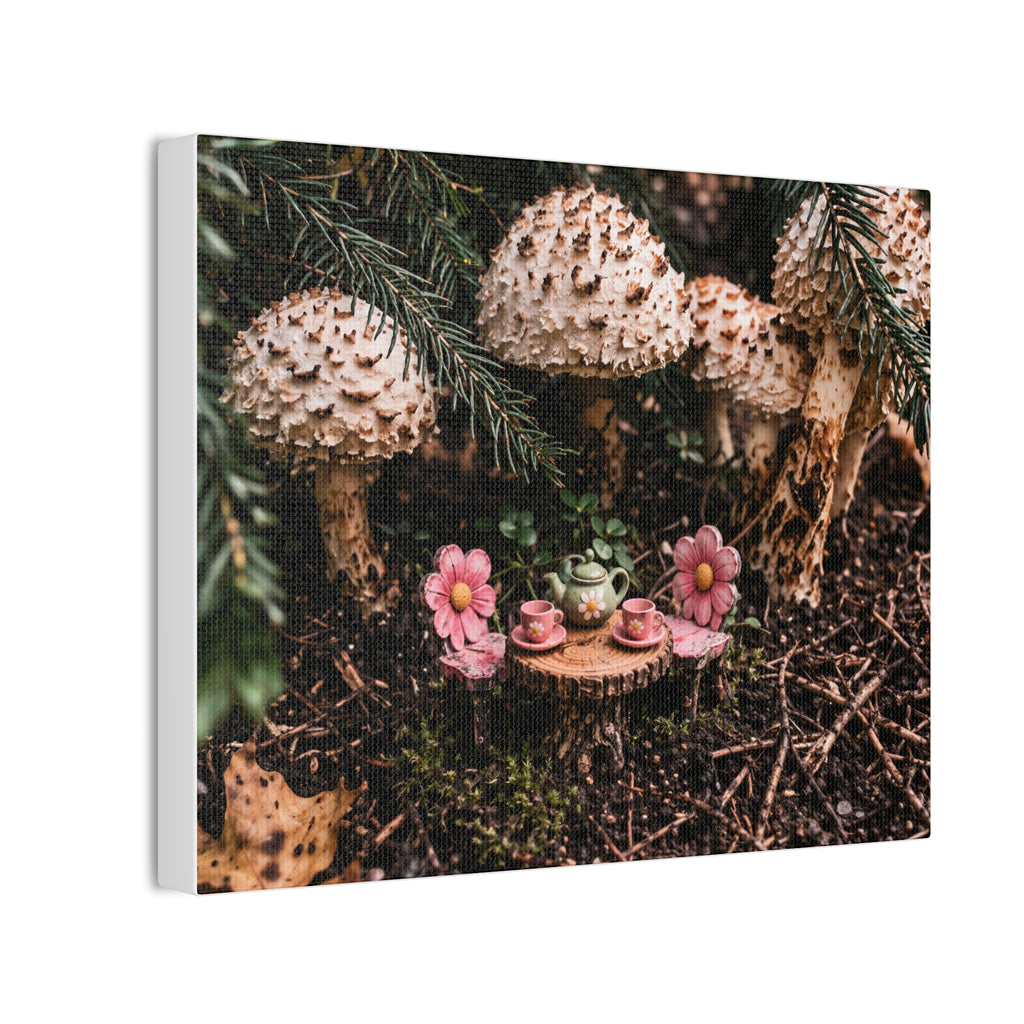 Fungi Funland Tea Party Canvas Print Whimsy