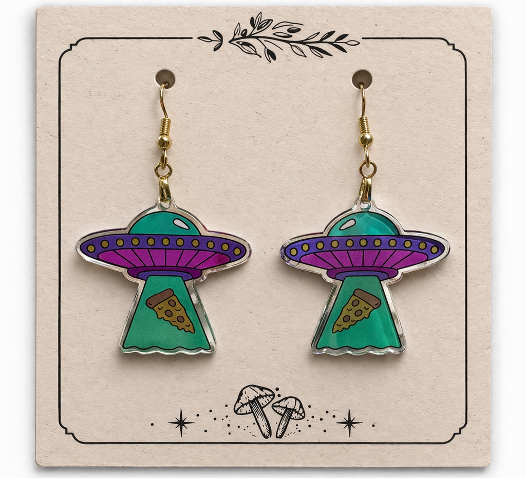 Take Me to Your Pizza Earring Set 🍕🛸