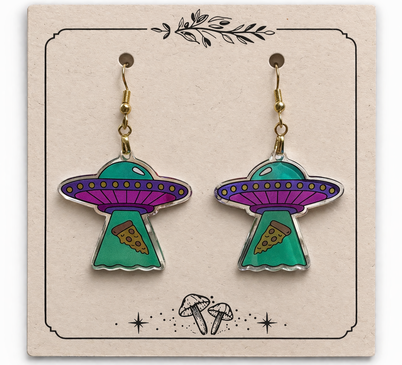 Take Me to Your Pizza Earring Set 🍕🛸