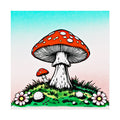 Quietly Becoming — Pop Yume Kira Red Mixed Media Toadstool Twins Illustration