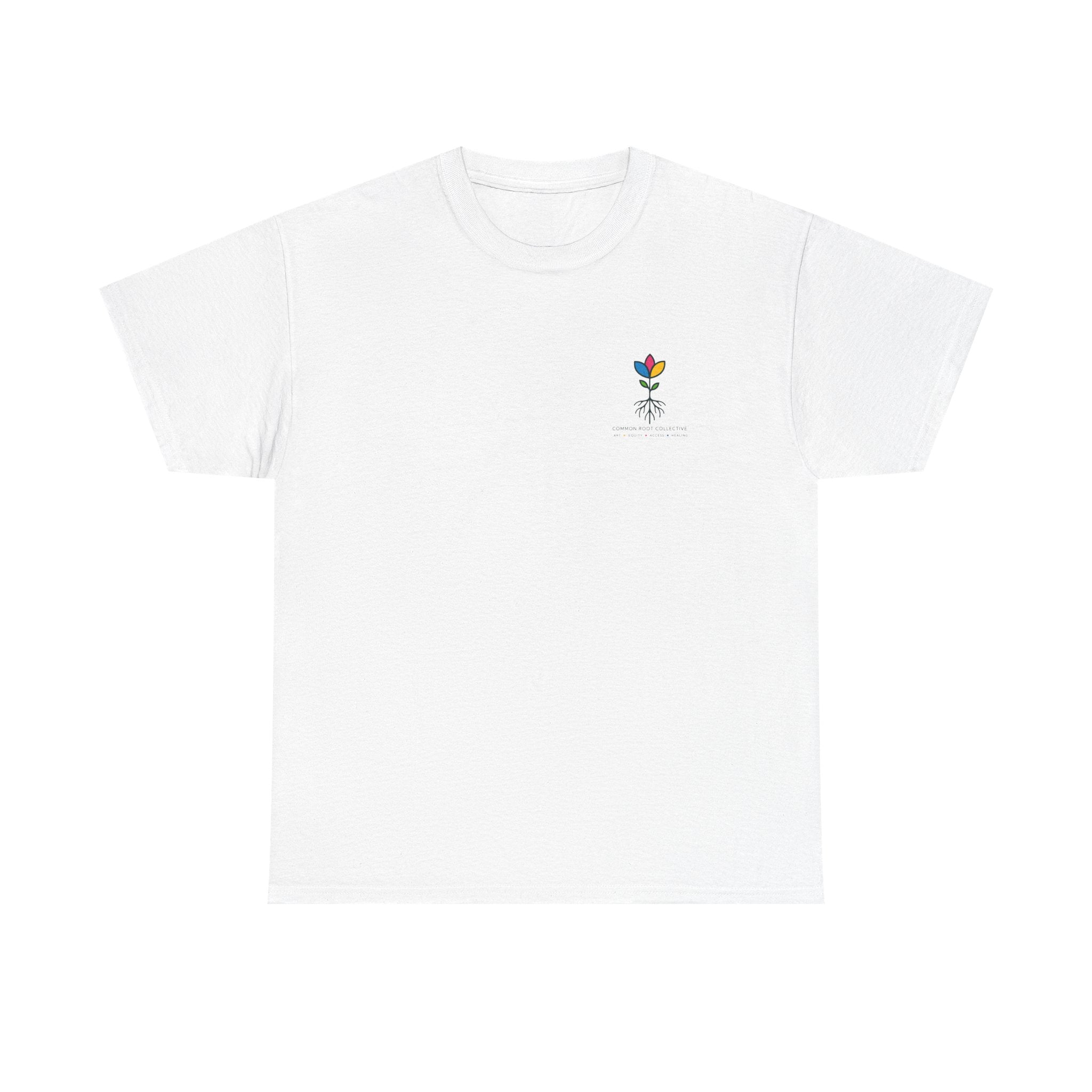 T-Shirt — Tiny Color Heart Flower Chest Graphic