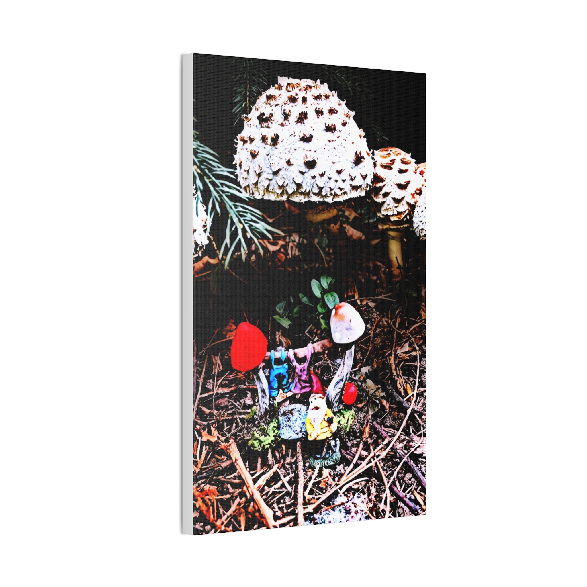 Fungi Funland Clothesline Canvas Print - Stretched 0.75" Vertical Whimsy
