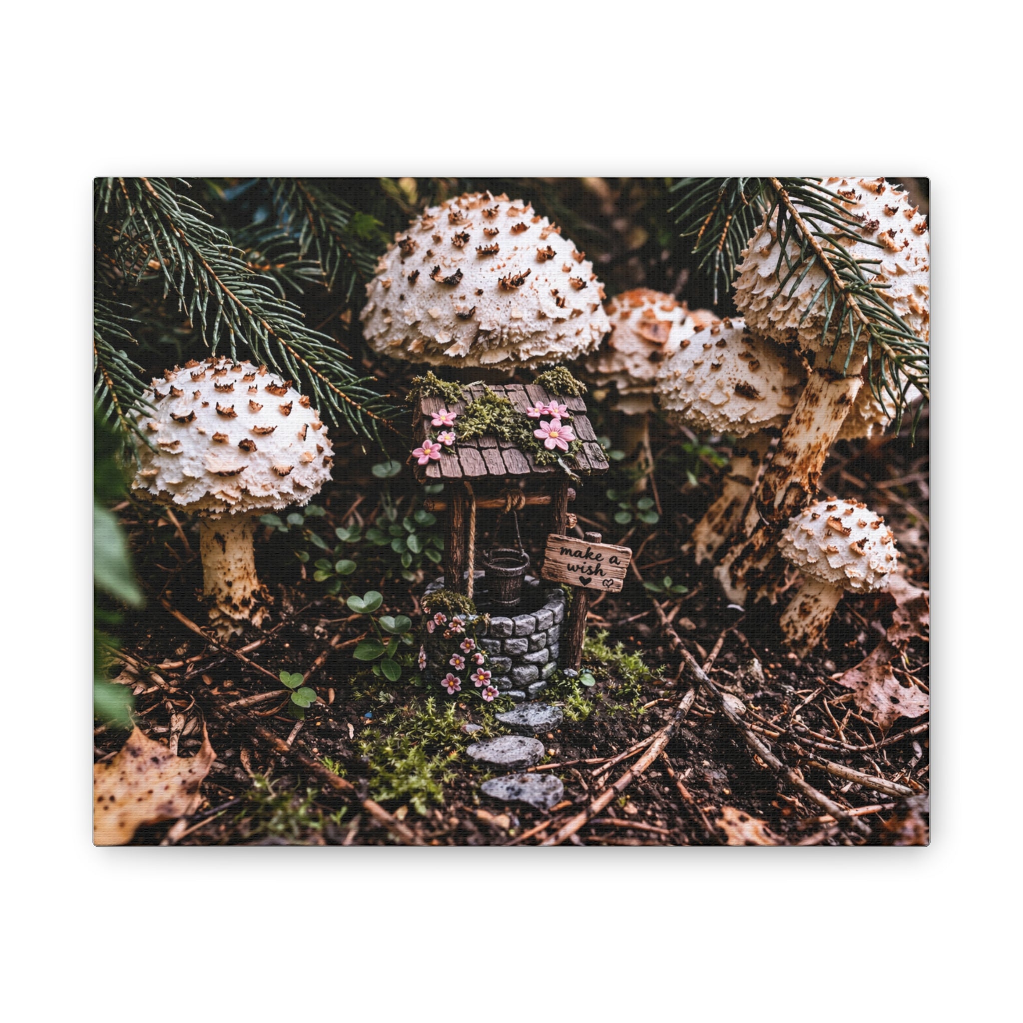 Fungi Funland Wishing Well Never Tell Canvas Print Whimsy