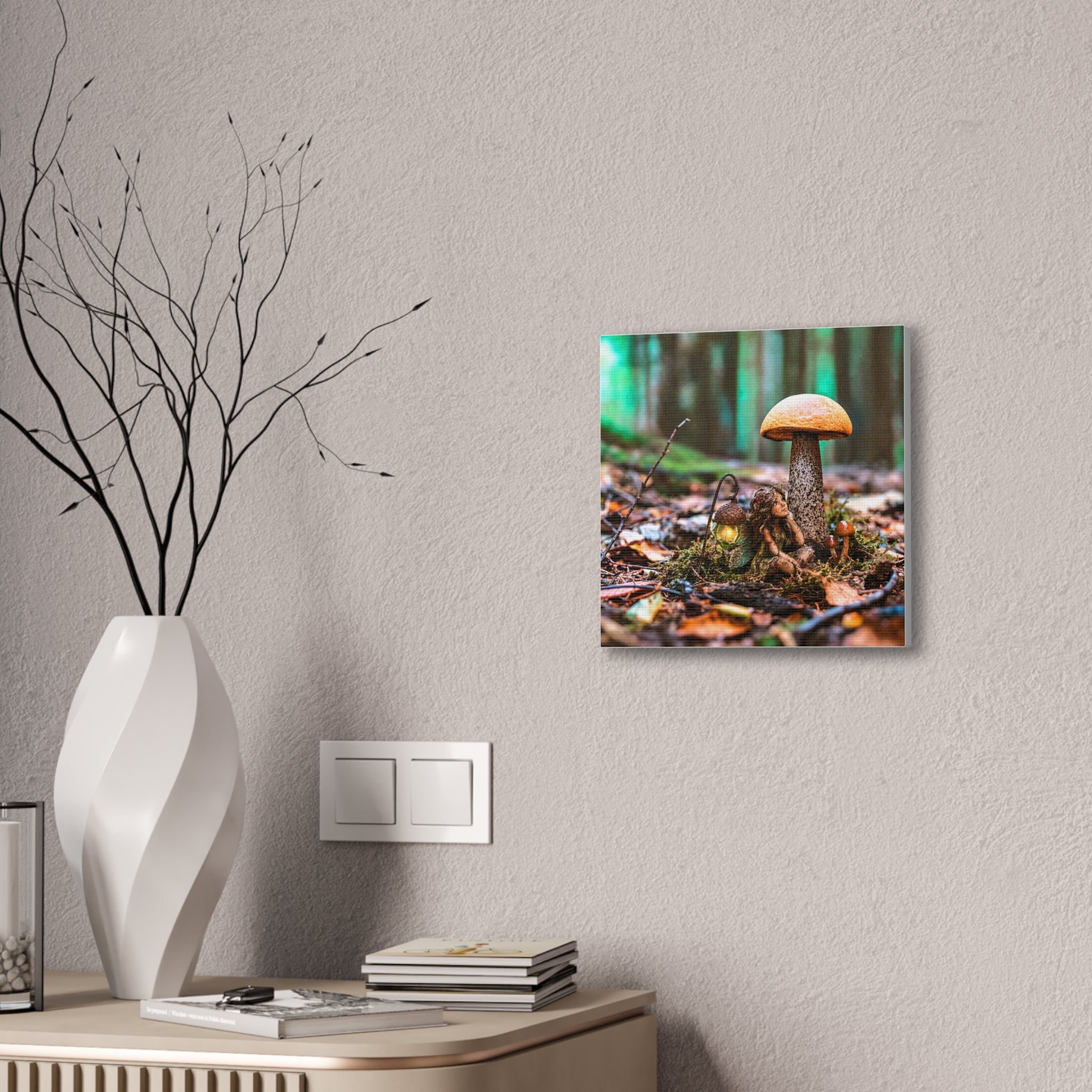Birch Bolete Beauties — Stretched Canvas Nature Print Whimsy