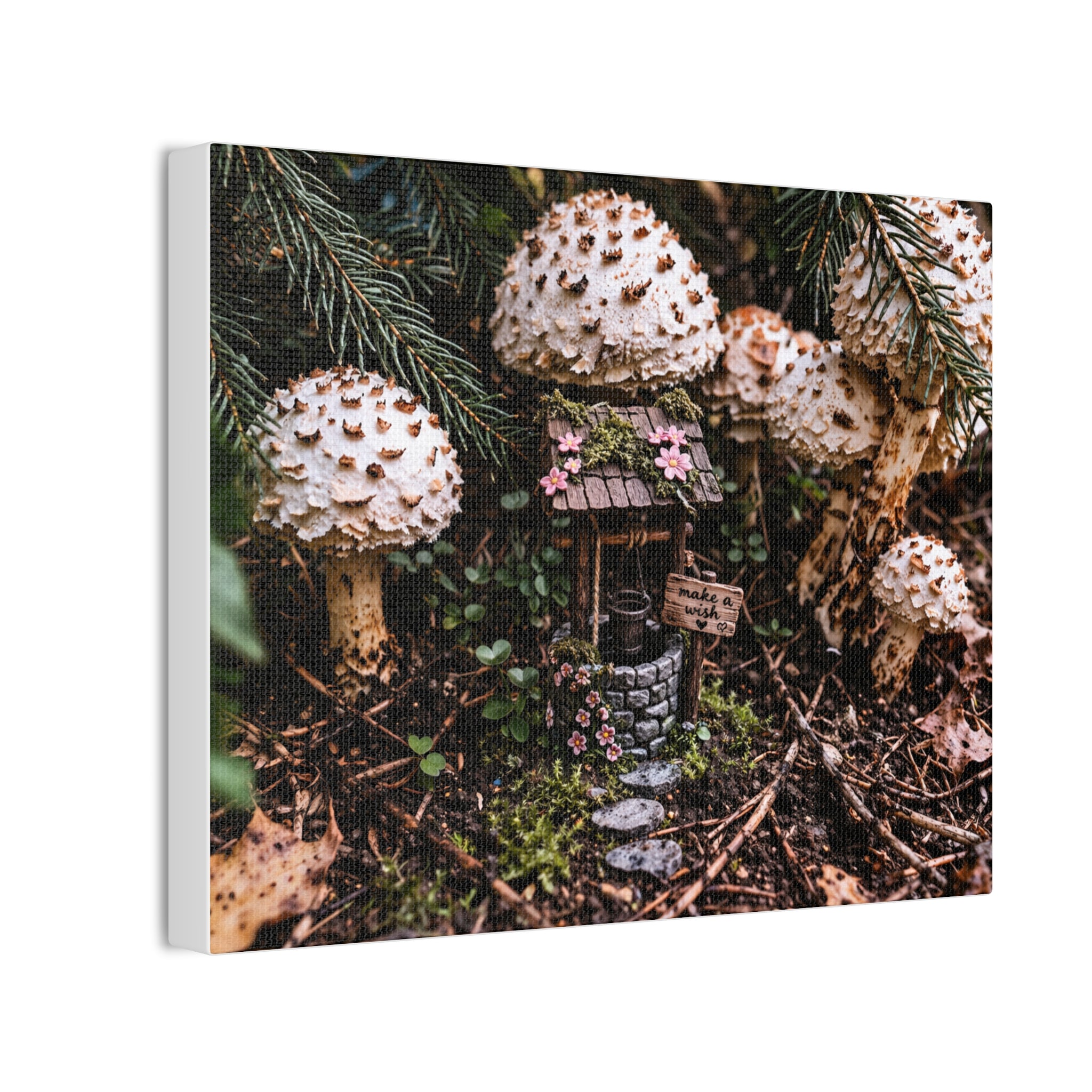 Fungi Funland Wishing Well Never Tell Canvas Print Whimsy