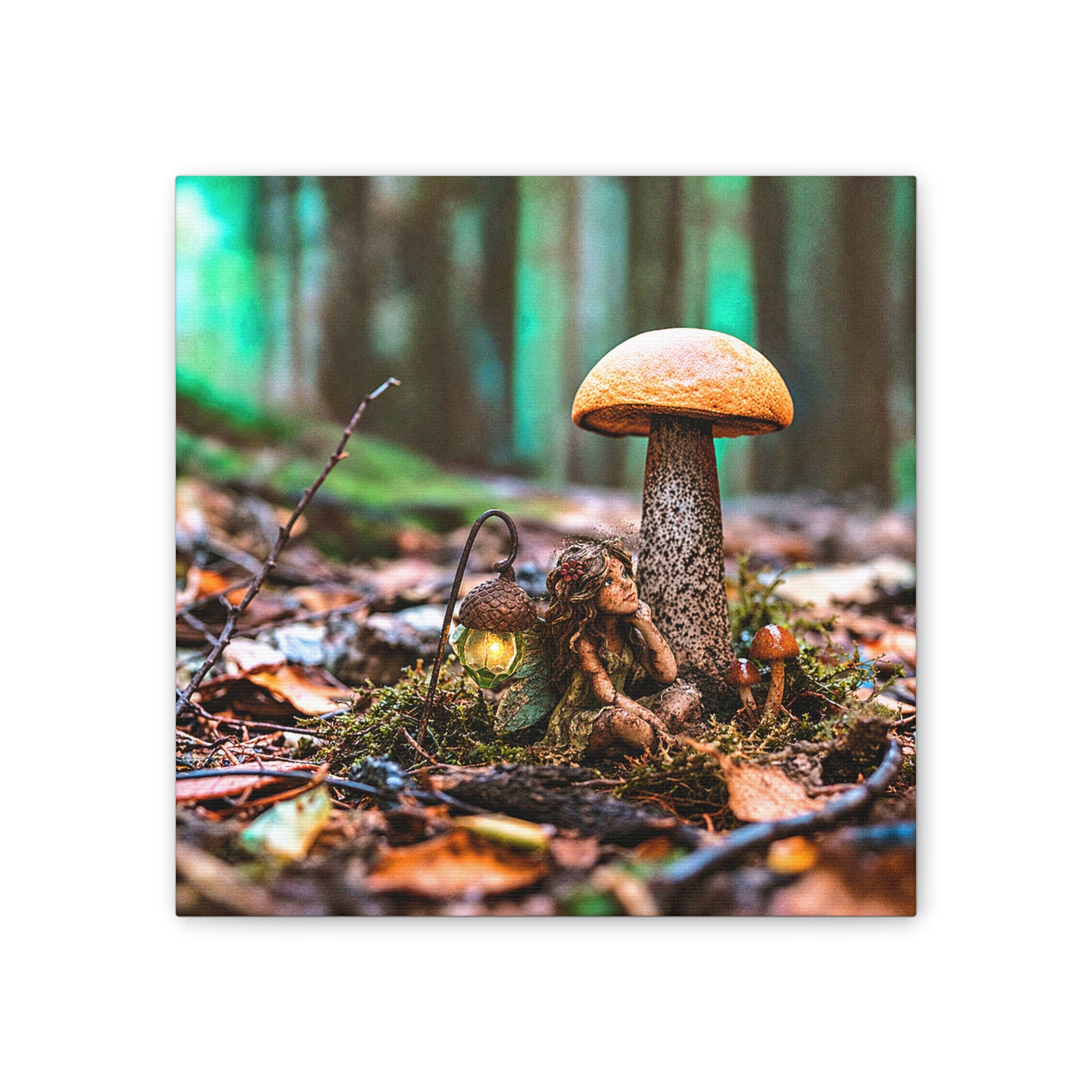 Birch Bolete Beauties — Stretched Canvas Nature Print Whimsy