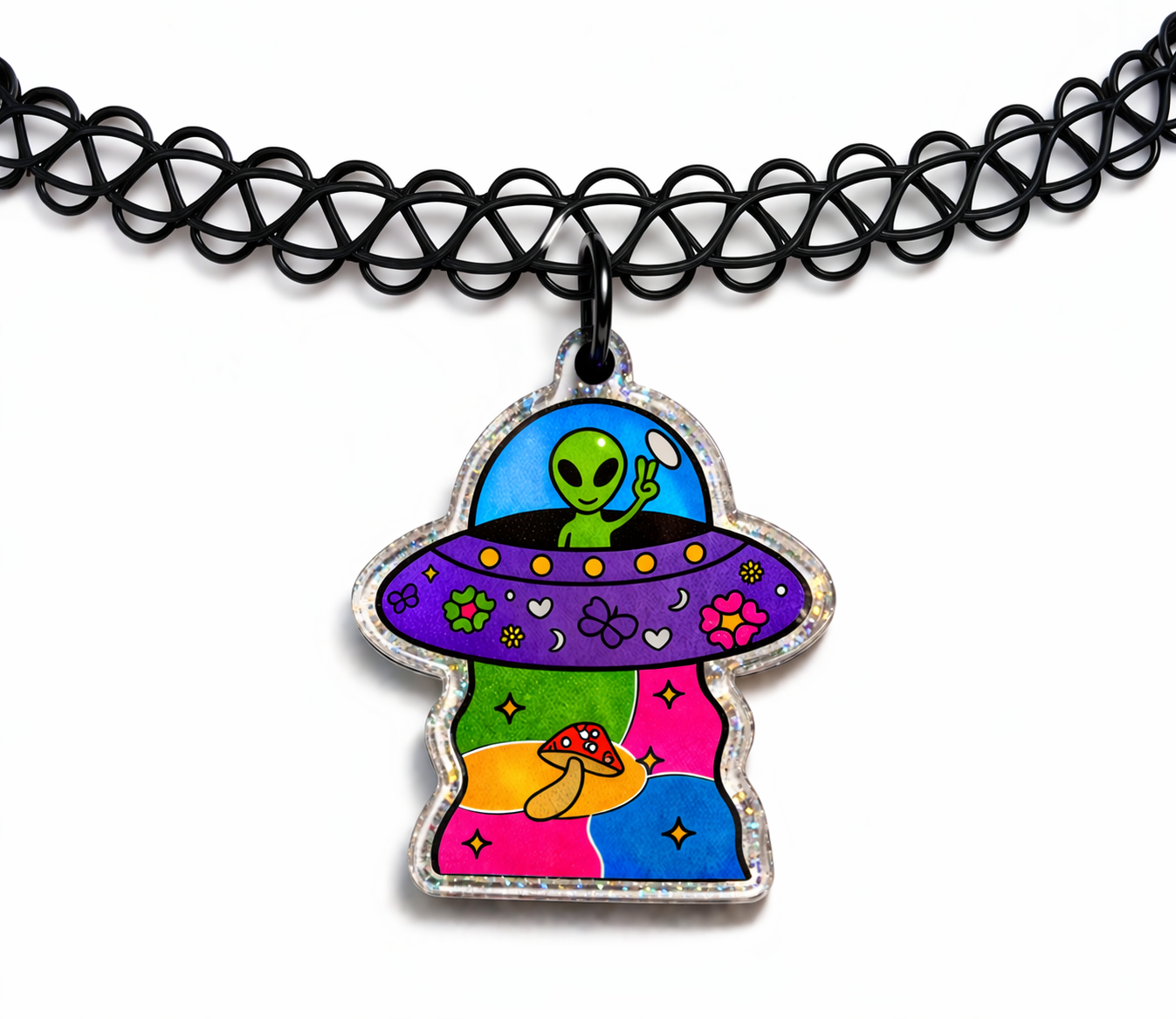 Encounters of the Mush Kind Tattoo Choker 👽🍄