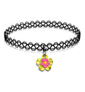 Flower Power Choker Necklace - Black